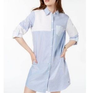 Tommy Hilfiger Tops - TOMMY HILFIGER mixed-print shirtdress Tommy Hilfiger Tops - TOMMY HILFIGER mixed-print shirtdress